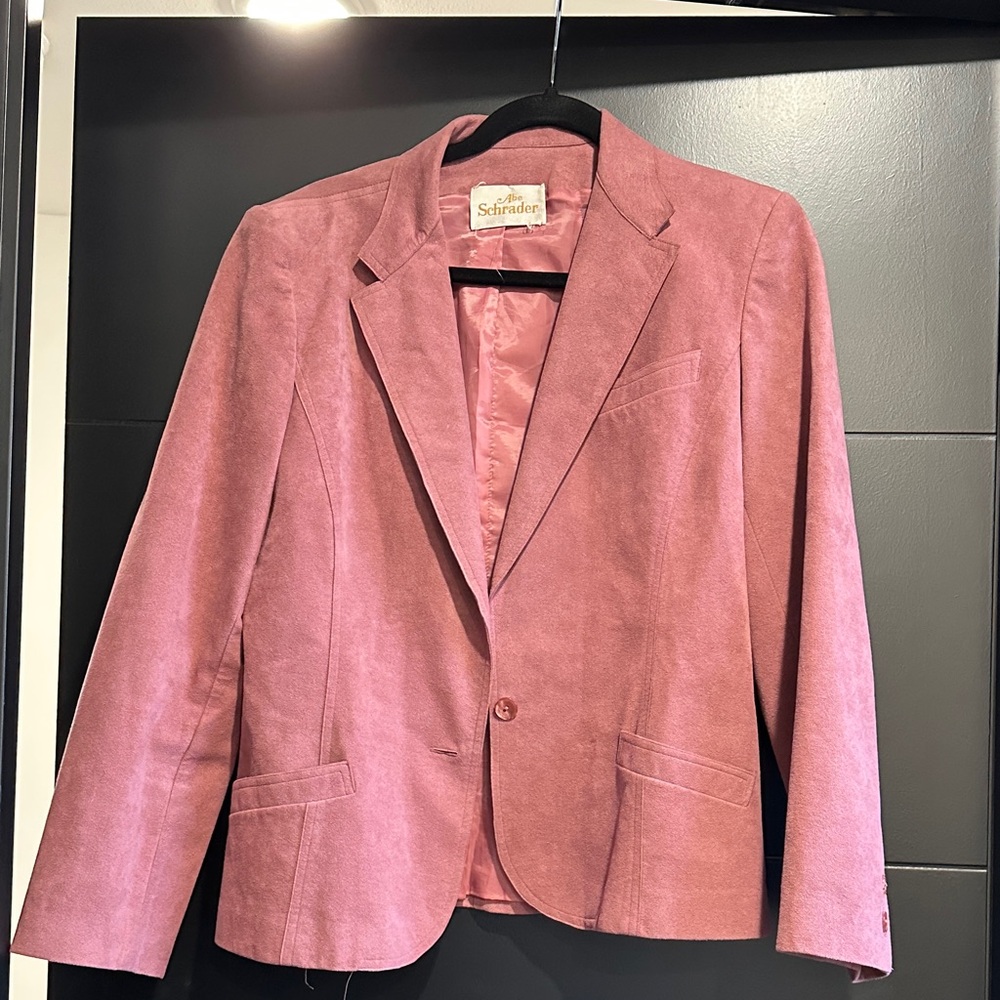 Abe Schneider Dusty Rose Suede Women's Blazer 1970